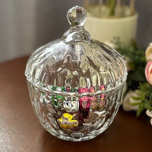 Glass Candy Dish with Cover Ideal Gift 5.5" tall - Picture 1 of 4